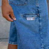 Bermuda Future Jeans Azul Marinho Lifestyle Perfil Close