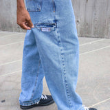 Calca Future Jeans Azul Lifestyle Perfil Close