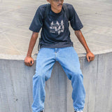 Calca Future Jeans Azul Lifestyle Sentado