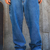 Calca Future Jeans Azul Marinho Lifestyle Frente Close