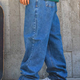Calca Future Jeans Azul Marinho Lifestyle Perfil Close