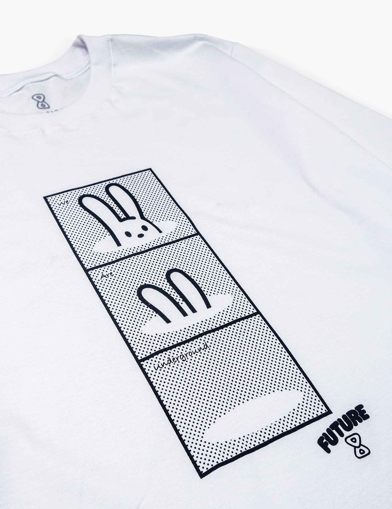 Camiseta Future Underground Branca Detalhe Frente