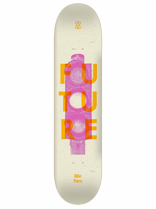 Shape Marfim Future Skateboards Não Pare Amarelo 8.1" 