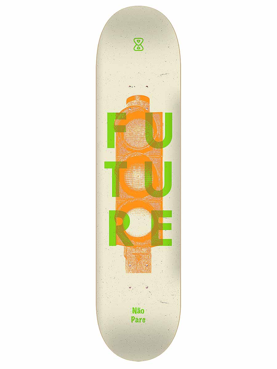 Shape Marfim Future Skateboards Não Pare Verde 8.3" 