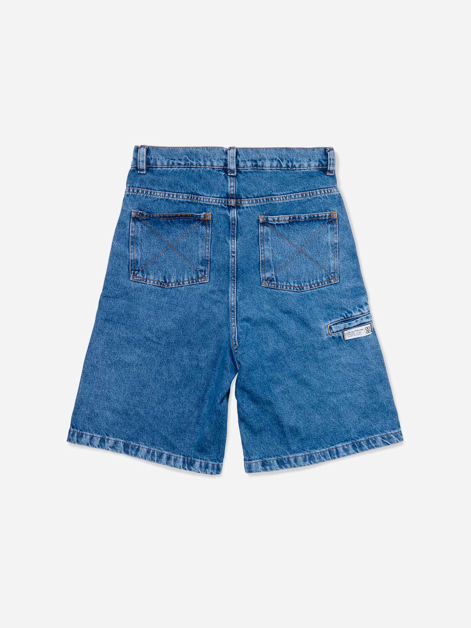 Bermuda Future Jeans Azul Marinho Costas