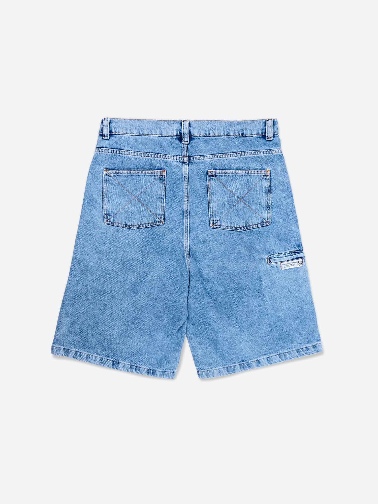 Bermuda Future Jeans Azul Claro Costas