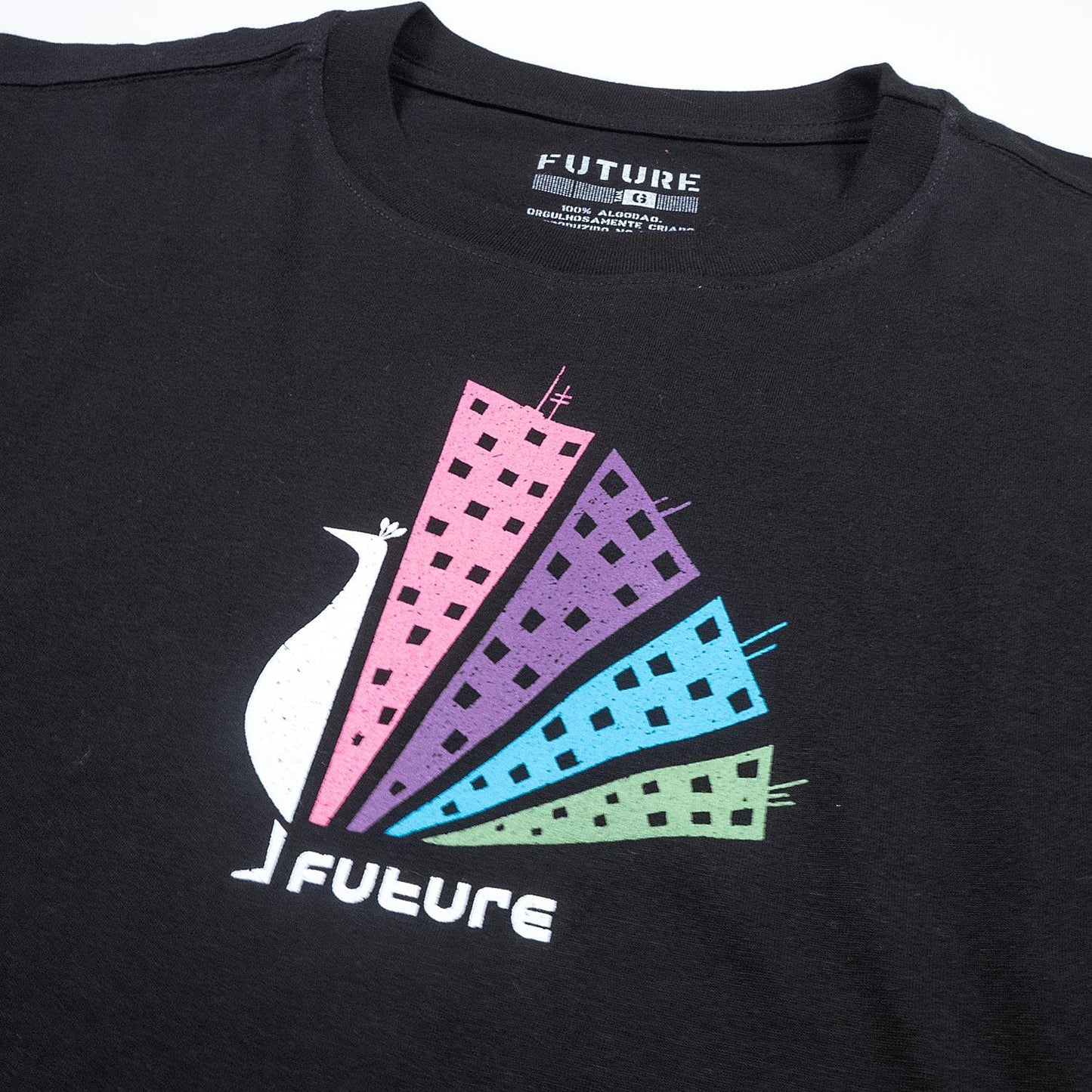 Camiseta Future Skateboards Peackcity Preta Detalhe